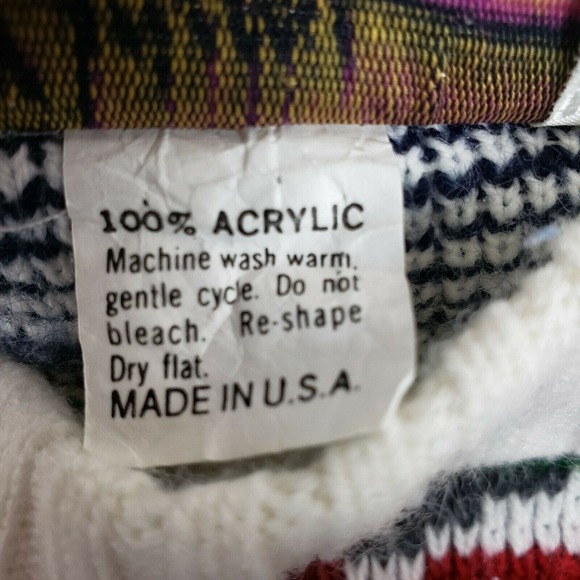 Vtg DIANA MARCO Plus Size 22? Multicolor Geometric Chunky Hipster Long Sleeve - Picture 8 of 9